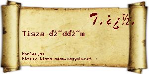 Tisza Ádám névjegykártya